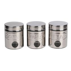 3 Piece Canister Set - Coffee Tea And Sugar
