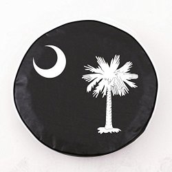 Holland Bar Stool South Carolina State Flag Tire Cover In Black - 27 Inch X 8 Inch