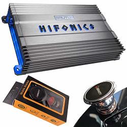 Hifonics BG-1300.1D 1300 Watts Brutus Gamma Mono Subwoofer Car Audio Amplifier With Gravity Magnet Phone Holder Bundle