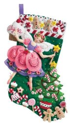 Bucilla 18-inch Christmas Stocking Felt Applique Kit