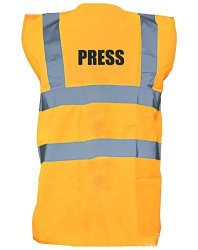 Press Printed Hi-vis Vest Waistcoat - Orange black XL
