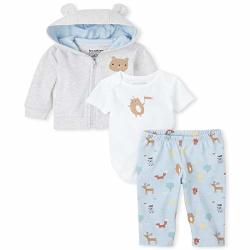 The Children's Place Baby Boys' Happy Bear 3-PIECE Take Me Home Set H t Lunar 3-6 Months