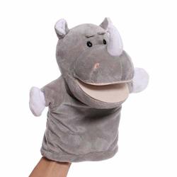 Sweetgifts Rhinoceros Open Mouth Rhino Hand Puppets Plush Animal Toys For Imaginative Pretend Play Stocking Storytelling