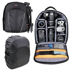 Duragadget Black Water-resistant Backpack With Customisable Interior & Raincover - Suitable For Use With The Microsoft Surface Pro 6