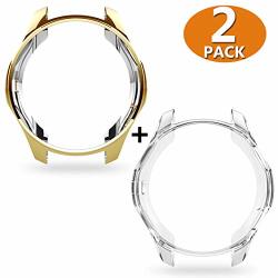 2-PACK Case For Samsung Galaxy Watch 46MM Soft Tpu Plated Case Shock-proof Bumper Protector Shell Cover For Gear S3 Frontier SM-R760 S3 Classic