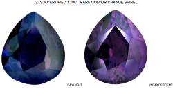 1.18CT Sri Lankan Spinel G.i.s.a.certified Clrchg:darkvioletblue strongpurple Vvs