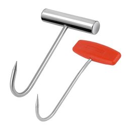 2PCS Stainless Steel T Hooks T-handle Meat Boning Hook For Kitchen Butcher  Shop Restaurant Bbq Tool Prices, Shop Deals Online