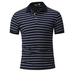 Stripe Hit Color T-Shirt Men's Casual Short-sleeved T-Shirt