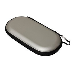 Ejiasu Eva Hard Protective Shell Case Bag With Hand Strap And Metallic Carbineer For Playstationps Vita Psv 1PC Silver