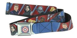 Captain America Civil War Seatbelt Belt 6 Superhero Blocks -holds Pants Up