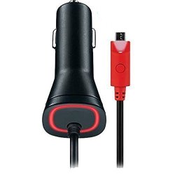 Professional LED Quick Car Charge For Gigabyte Gsmart Guru With Microusb With Press Button LED Light. 2.1A Black