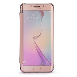 Ookoo Samsung S7 Edge Case Mirror Smart Clear View Window Flip Case Cover For Samsung Galaxy S7 Edge - Rose Gold
