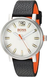 Boss Orange Hugo Boss Men's 'bilbao' Quartz Stainless Steel And Leather Casual Watch Color:black Model: 1550035