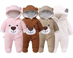Slivery Color Newborn Baby Jumpsuit Outfit Hoody Coat Winter Infant Rompers Toddler Clothing Bodysuit Cartoon Khaki