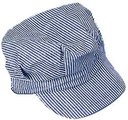 Engineer Hat - Blue And White Stripes
