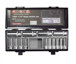FORCE3D Force - 1 2 Dr 14 Piece Chrome Socket Set 10-32MM Deep