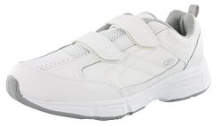Dr. Scholl's Men's Brisk Light Weight Dual Strap Sneaker Wide Width 10.5 Wide White Grey