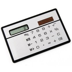 Topro Credit Card Size Compact Solar Powered MINI Calculator