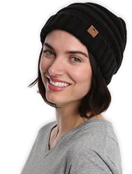 Slouchy Cable Knit Cuff Beanie By Tough Headwear - Chunky Oversized Slouch Beanie Hats For Men & Women - Stay Warm & Stylish