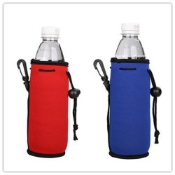E - Living 500ML 16.9 Oz Collapsible Neoprene Water Bottle Drawstring Cooler Coolie Cover Insulator Holder Huggie Sleeve - 2 Pack 13 Colors Red & Royal Blue