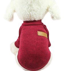 Cieken Pet Clothes Pet Clothes Dog Puppy Classic Sweater Fleece Sweater Clothes Warm Sweater Winter Red M