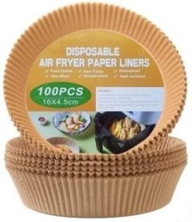 100pcs Rectangle Air Fryer Liners, Parchment Paper Sheets, Non Stick - Brown