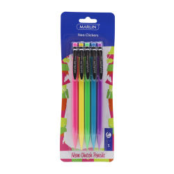 Neo Clickers Clutch Pencils 5'S Assorted 0.5MM Pack Of 12