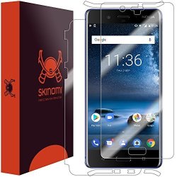 Nokia 8 Screen Protector + Full Body Skinomi Techskin Full Coverage Skin + Screen Protector For Nokia 8 Front & Back Clear HD Film