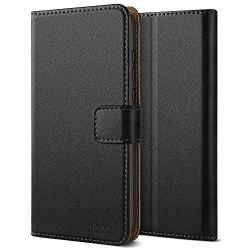 Hoomil Case Compatible With Huawei P20 Premium Leather Flip Wallet Phone Case For Huawei P20 Cover Black