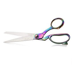 Ezthings 10" Dressmaker Sewing Classic Ultra Sharp Shears Heavy Duty Tailor Fabric Scissors In Titanium Coating Stainless Steel 10 Inch Rainbow
