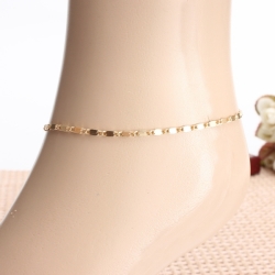 Gold Simple Style Alloy Anklet Foot Chain Women Jewelry Adjustable