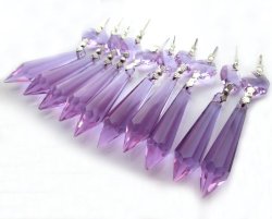 Sun Cling Chandelier Icicle Crystal 55MM Pack Of 10 Purple