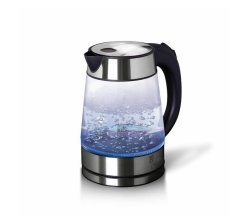 1.7L Stainless Steel Electric Glass Kettle - Silver