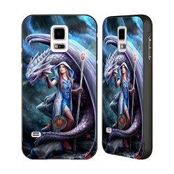 Official Anne Stokes Mage Dragon Friendship 2 Black Aluminum Bumper Slider Case For Samsung Galaxy S5 S5 Neo