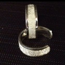 Sterling Silver Toe Ring With Frosted Detail