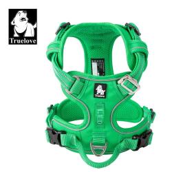 Truelove Pet Reflective Nylon Dog Harness No Pull Adjustable Medium Large Naughty Dog Vest Safety Vehicular Lead Walking Running - Grass Green XS