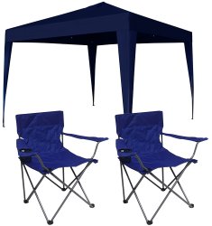 AfriTrail 3 X 3M Gazebo & Camping Chair Combo - Blue