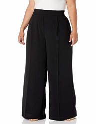 City Chic Women's Apparel Women's Plus Size Wide Legged Pant With Waistband Detail Black S