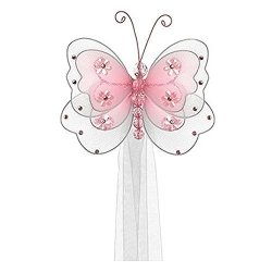 The Butterfly Grove Emily Butterfly Curtain Tieback For Baby Pink Carnation SMALL 5" X 4