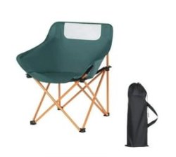 Psm Folding Carbon Steel Chair Moon Chair Portable Ultra Light Camping Equipment Beach Chair Green