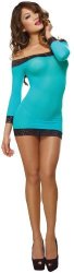 Dreamgirl Women's Stretch Mesh Dress Turquoise black One Size