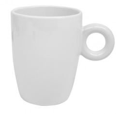 Nova White Cafe Mug With Round Handle - 340ML Set Of 6