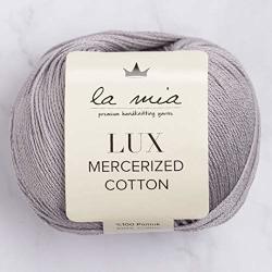 5 Ball Pack La Mia Lux Mercerized Cotton Total 8.8 Oz. 100% Cotton Each 1.76 Oz 50G 150 Yrds 164 M 2 :fine-sport Grey - 232