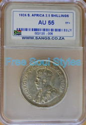 1924 2.5 Shillings Sangs Graded Au 55 - Catalogue Value R2 500.00