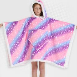 Kids 2 In 1 Cosmic Waves Hooded Poncho Blanket