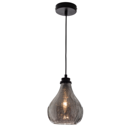 Bright Star Lighting - Single Metal Pendant With Crackle Glass - Chrome