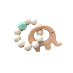 Kie Organic Wooden Animal Baby Teething Toy Bracelet - Ellie