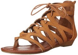 Rampage Women's Santini Cutout Lace-up Open Toe Ankle Strap Gladiator Sandal Cognac 9 M Us