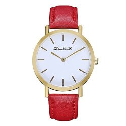 Mose Quartz Watch Women Hot Fashion Women's Leather Casual Watch Luxury Hook Buckle Analog Quartz Crystal Wrist Watch New Red