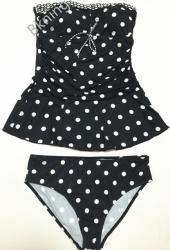 Plus Size Swimwear Tankini Push Up Monokini Beach Wear - Black 4XL